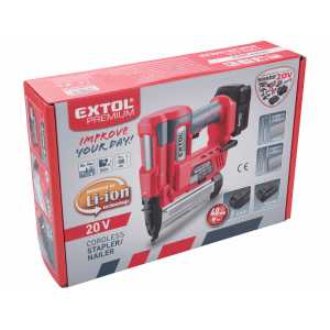 Hřebíkovačka / sponkovačka aku 20V, bez aku a nabíječky, EXTOL PREMIUM 8891861