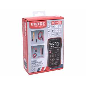 Multimeter digitálny automatický,True RMS, max. 1000V (10A) AC/DC, Extol Premium 8831251