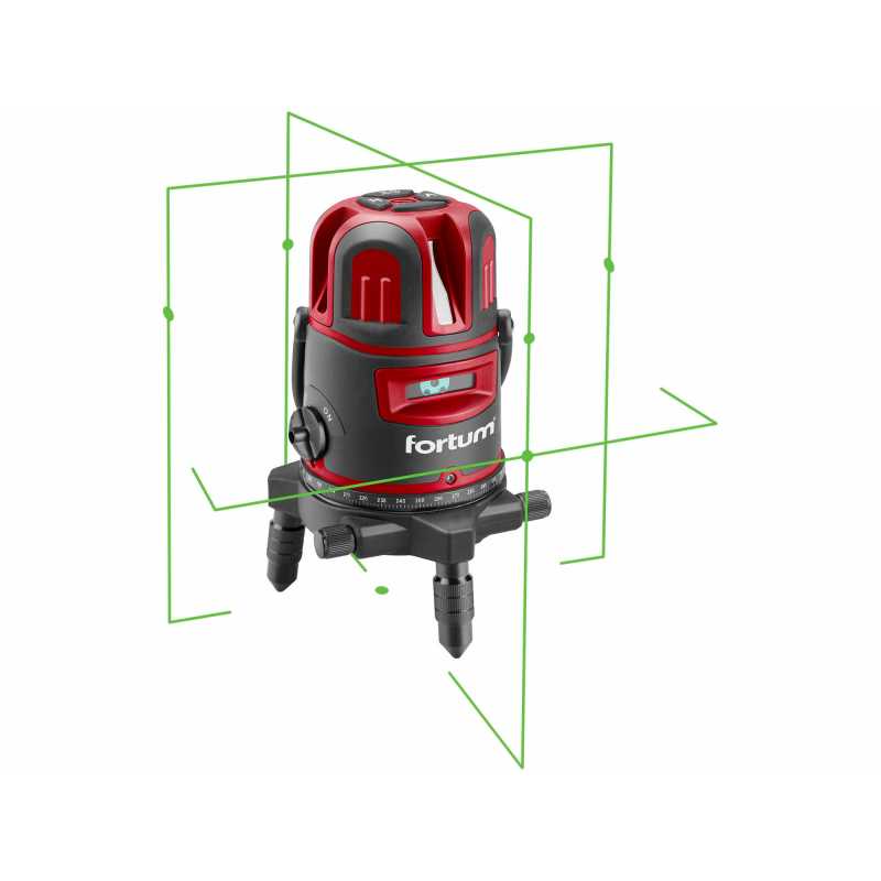 Laserová vodováha samonivelačná, 1H-4V-1B, zelený laser, Li-ion, Fortum 4780212