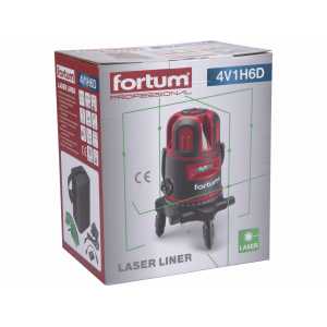 Laserová vodováha samonivelačná, 1H-4V-1B, zelený laser, Li-ion, Fortum 4780212