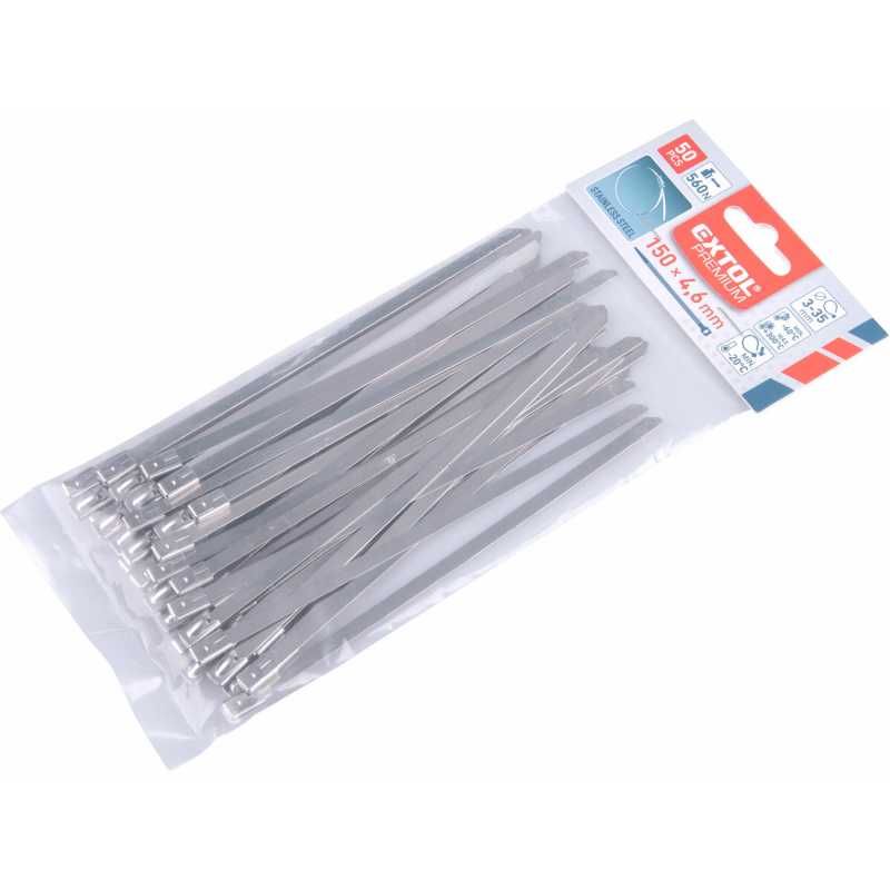 Pásky sťahovacie antikorové, 4,6x150mm, 50ks, Extol Premium 8856273