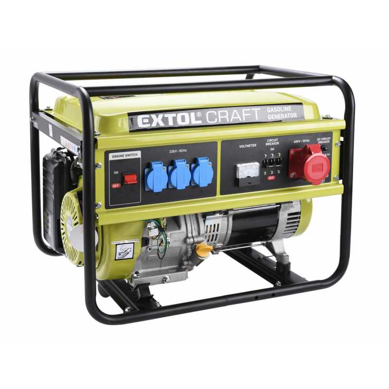 Elektrocentrála rámová benzinová, 3F, 5,5kW/400V, EXTOL CRAFT 421011