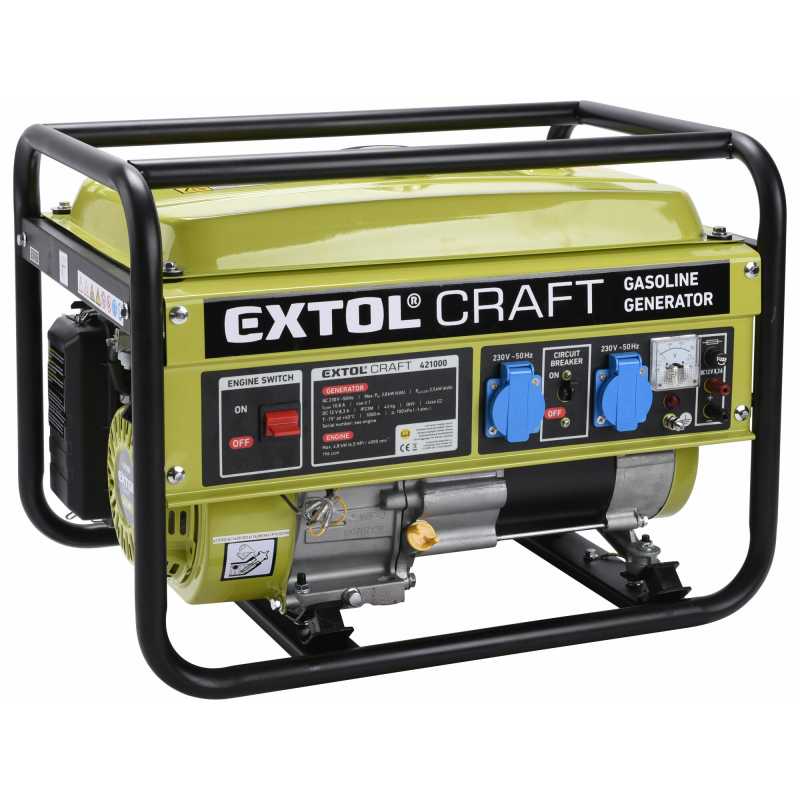 Elektrocentrála rámová benzínová, 1F, 2,8kW/230V, EXTOL CRAFT 421000
