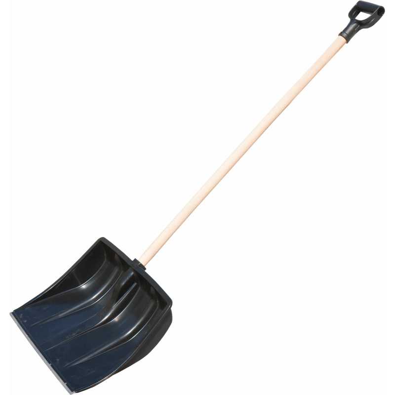 Odhŕňač na sneh plastový Al lišta, drevená násada, 500mm