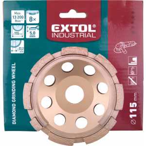 Kotúč brúsny diamantový, 115mm, počet segmentov 8, Extol Industrial 8703111
