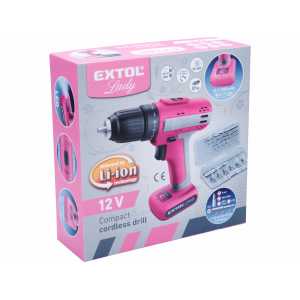 Vrtačka akumulátorová, 12V Li-ion, 1x1500mAh, Extol Lady 402402