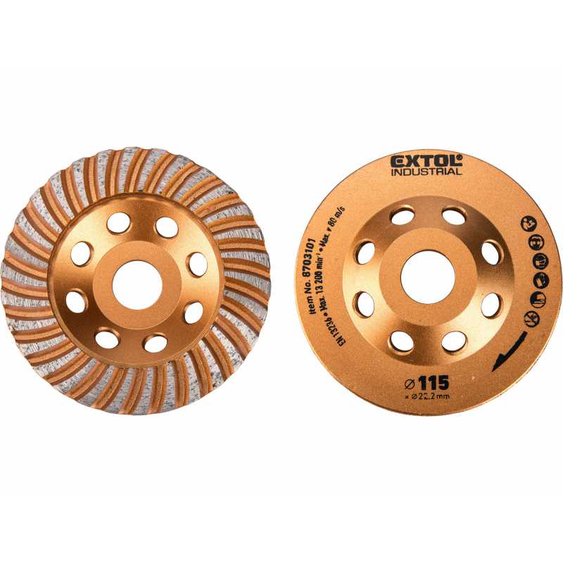 Kotúč brúsny diamantový dokončovací, 115mm, EXTOL INDUSTRIAL 8703101