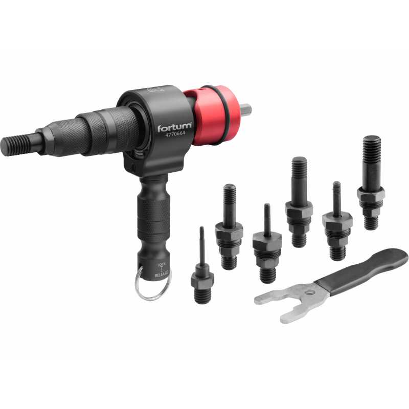 Nadstavec do vŕtačky na nitovanie matíc M3-M12, CrMoV, FORTUM 4770664