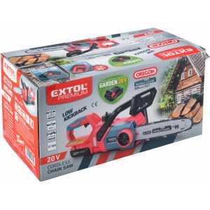 Pila řetězová akumulátorová, 20V/2Ah, lišta 254mm, Extol Premium 8895740