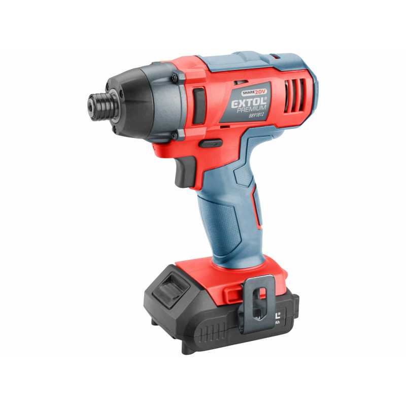 Utahovák rázový akumulátorový 20V, 1/4", 2Ah Li-ion, EXTOL PREMIUM 8891812