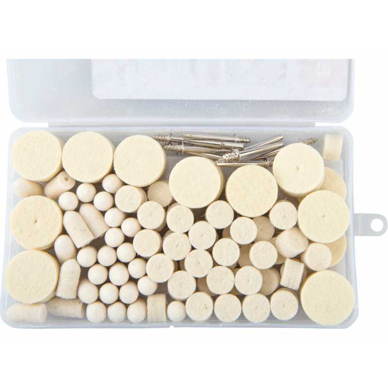 Kotouče leštící filcové pro přímou brusku, 120ks, pr.13-25mm, EXTOL PREMIUM, 903760