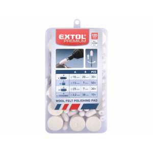 Kotúče leštiace filcové pre priamu brúsku, 120ks, pr.13-25mm, EXTOL PREMIUM, 903760