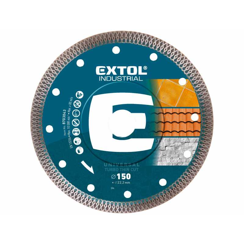 Kotouč řezný diamantový Turbo Thin Cut, 150mm, EXTOL INDUSTRIAL 8703043