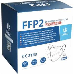 Respirátor skladací FFP2 ružový, balený po 1ks
