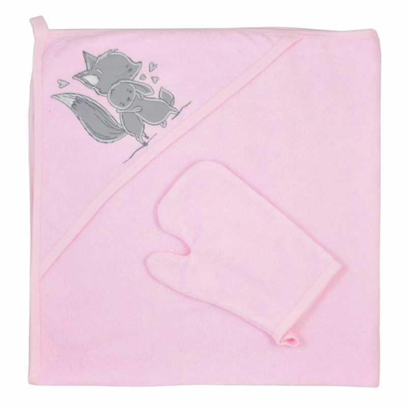 Detská osuška s kapucňou a žinkou Koala Foxy pink