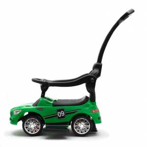 Detské odrážadlo so zvukom a vodiacou tyčou Baby Mix RACER zelené