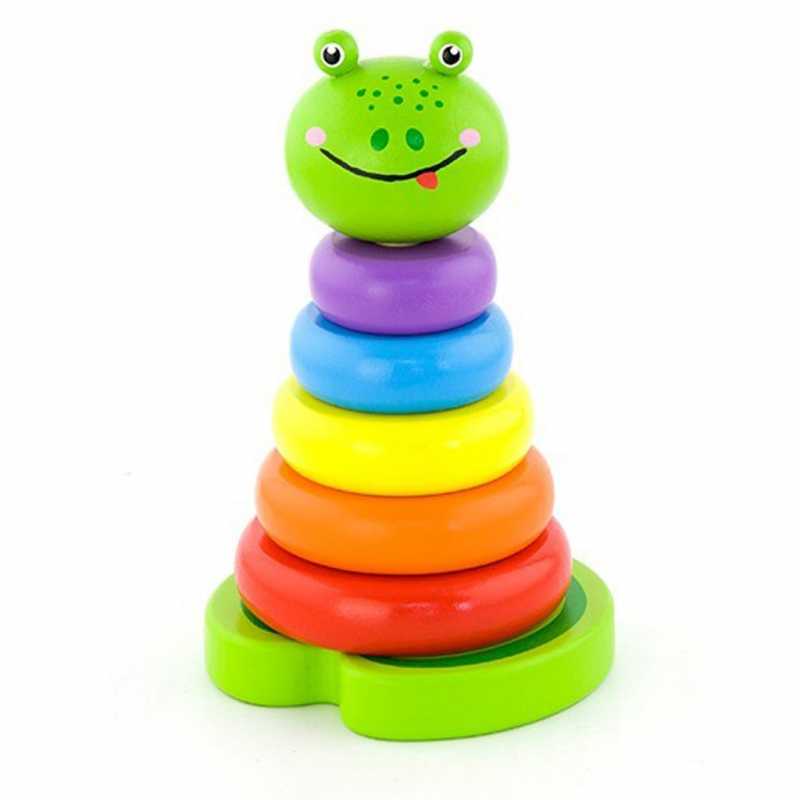 Drevená skladacia pyramída pre najmenších Viga Žaba