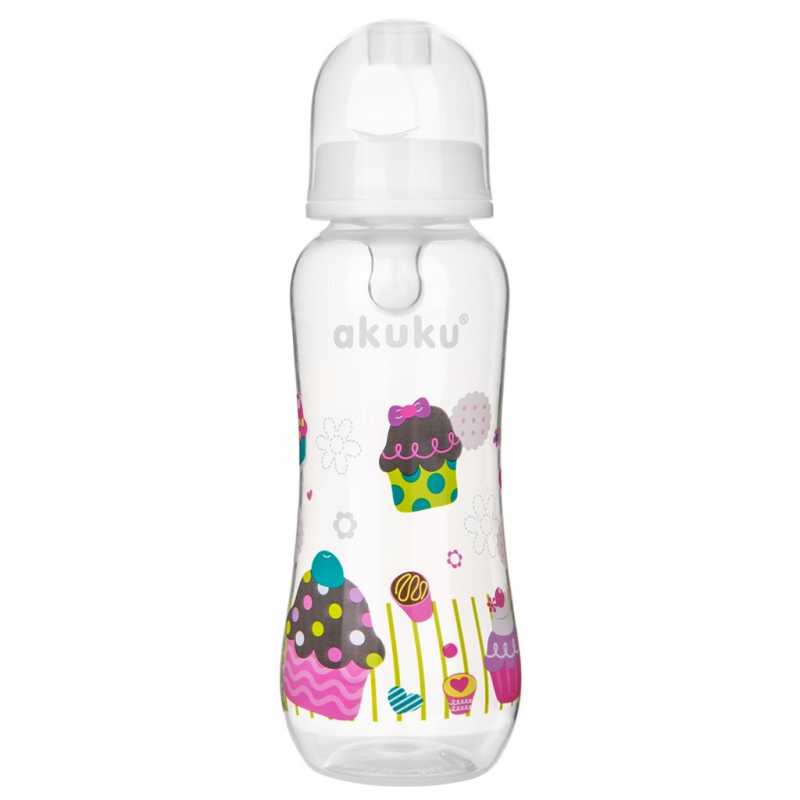 Fľaša s obrázkom Akuku 250 ml biela
