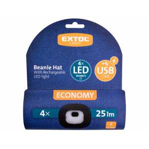 Čepice modrá s čelovým světlem, EXTOL LIGHT 43454