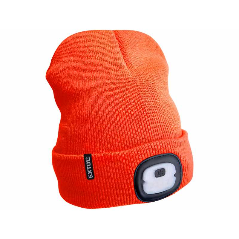 Čiapka oranžová s čelovým svetlom, EXTOL LIGHT 43455