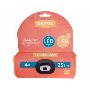 Čiapka oranžová s čelovým svetlom, EXTOL LIGHT 43455