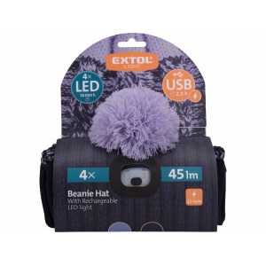 Čepice tmavě modrá/fialová s čelovým světlem, EXTOL LIGHT 43466