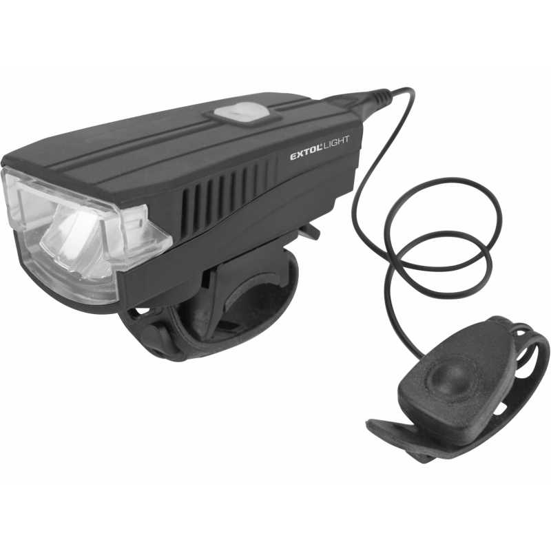 Svietidlo na bicykel, 350lm, 1,2Ah, microUSB, klaksón, EXTOL LIGHT 43137