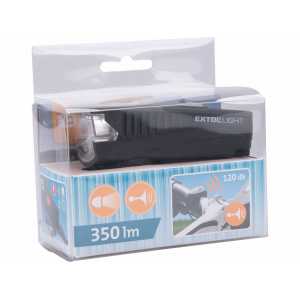 Svietidlo na bicykel, 350lm, 1,2Ah, microUSB, klaksón, EXTOL LIGHT 43137