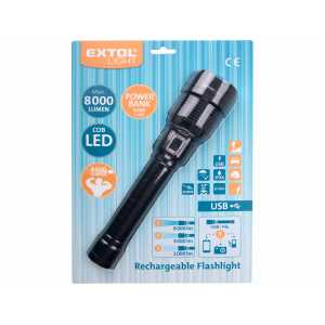 Svietidlo nabíjateľné s powerbankou, 8000lm, Zoom, 7,4V, EXTOL LIGHT 43142