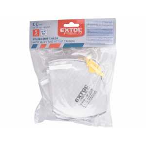 Respirátory FFP2 5ks, s výdychovým ventilom, Extol Premium 8856728