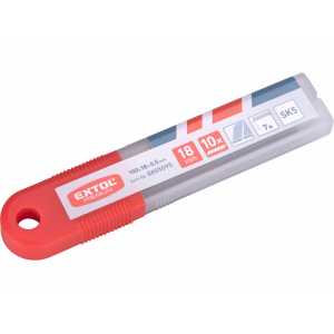 Brity do univerzálního nože olamovací se zoubky, 10ks, 18mm, 7 segmentů, SK5, EXTOL PREMIUM 8855095