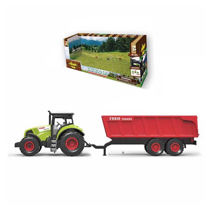 Traktor s přívěsem, se zvukem a světlem