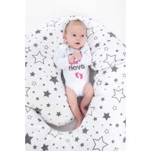 Univerzálny dojčiaci vankúš v tvare C New Baby Harmony ružový