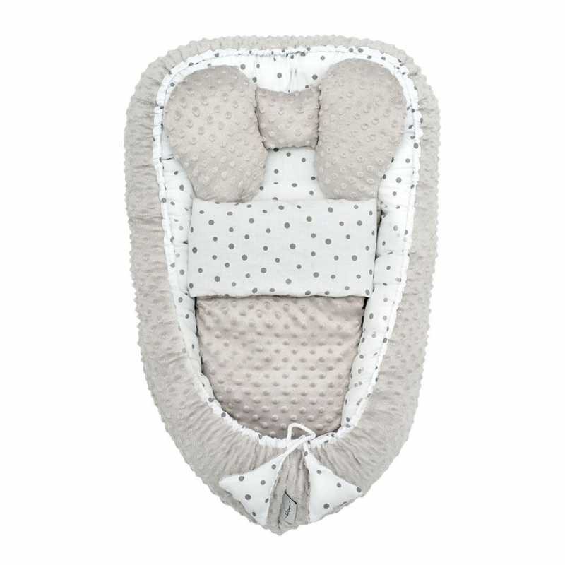 Hniezdočko s perinkou pre bábätko Minky Belisima dots grey