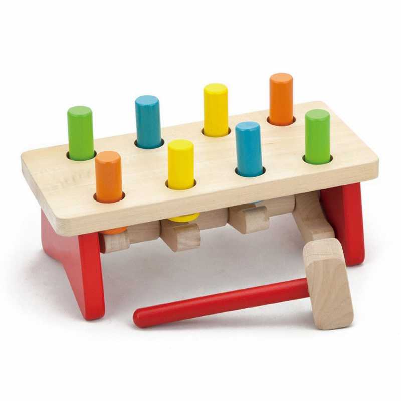 Dřevěná zatloukačka pro nejmenší Viga multicolor