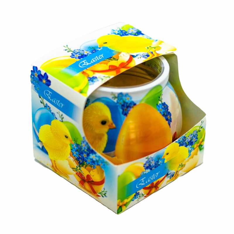 Dekoratívna aromatická sviečka v skle 80 g, veľkonočná