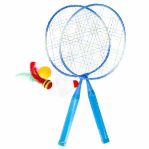 Badmintonová sada - kovové rakety, košík, míček, pírko