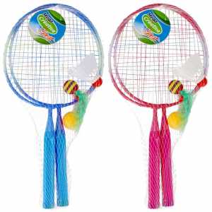 Badmintonová sada - kovové rakety, košík, míček, pírko