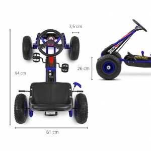 Detská šliapacia motokára Go-kart Milly Mally Thor modrá
