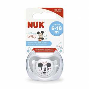 Dojčenský cumlík Trendline NUK Mickey Mouse black 6-18m sivý