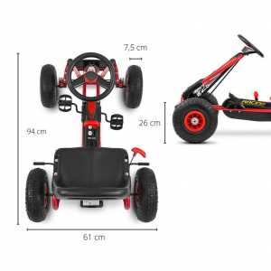 Detská šliapacia motokára Go-kart Milly Mally Thor červená