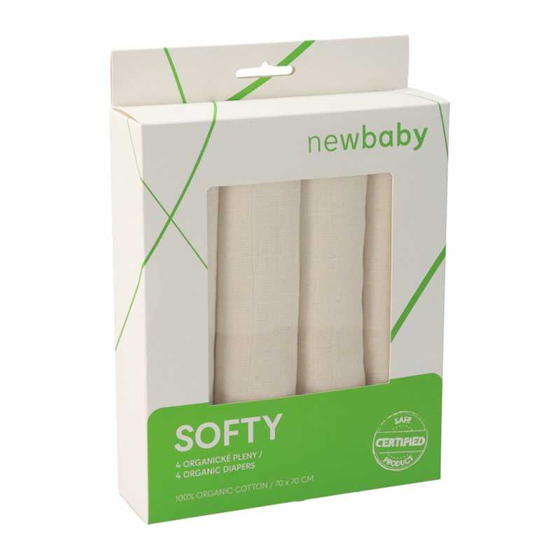 Látkové plienky z organickej bavlny New Baby 70 x 70 cm 4 ks