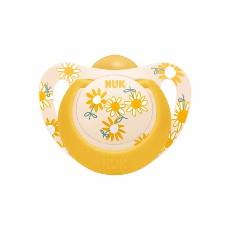 Dojčenský latexový cumlík NUK Star 18-36 m žltý 18-36 m
