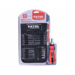 Skrutkovač račňový na bity 25 predĺžených bitov EXTOL PREMIUM 8819155