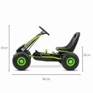 Detská šliapacia motokára Go-kart Milly Mally Thor zelená