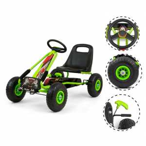Detská šliapacia motokára Go-kart Milly Mally Thor zelená