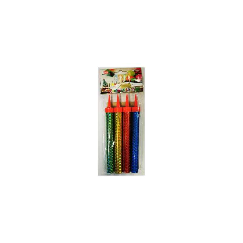 Párty Fontána na dort 12 cm - barevný mix, 4ks