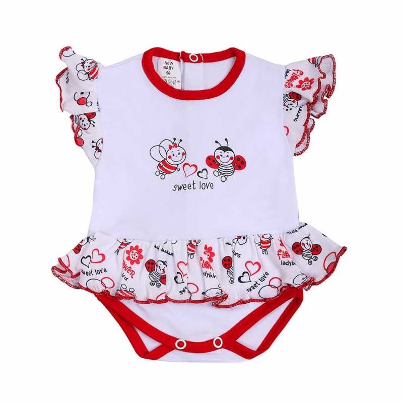 Dojčenské body s krátkym rukávom a volánikom New Baby Lienka, 80