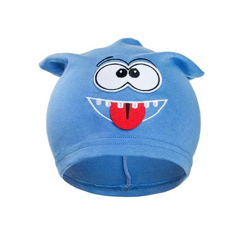 Podzimní dětská čepička New Baby smějko bledě modrá, 110