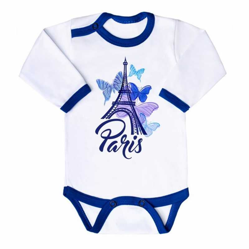 Kojenecké body s dlouhým rukávem New Baby Towns modré, 86